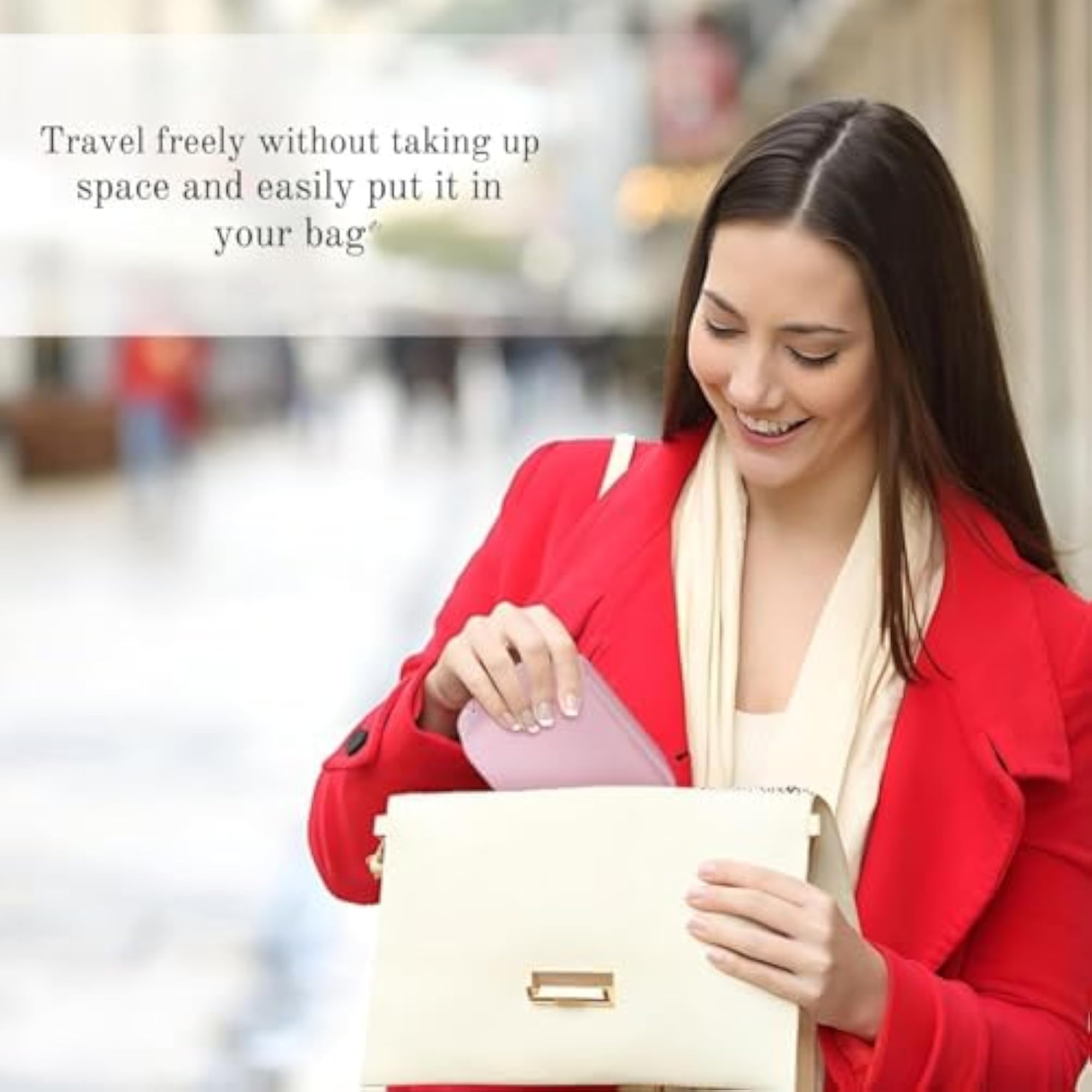 Small Travel LED Makeup Mirror Case with 3 Adjustable Color Lights